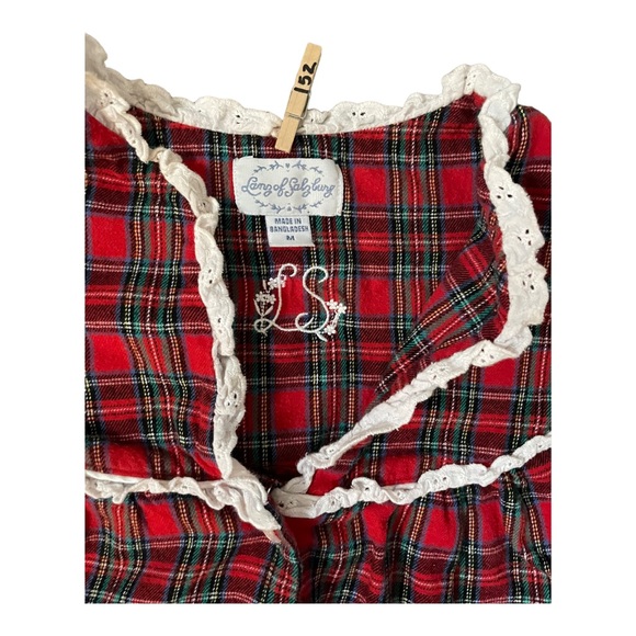 LANZ OF SALZBURG Red Plaid Flannel Nightgown Size Medium - Picture 7 of 13